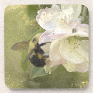 Apple Blossoms and Bumblebee Coaster