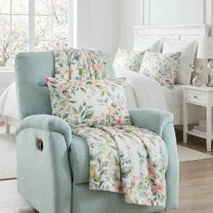 Apple blossoms inspired accent pillow
