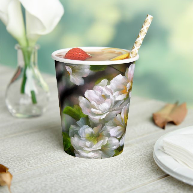 Apple Blossoms Paper Cups (Insitu)