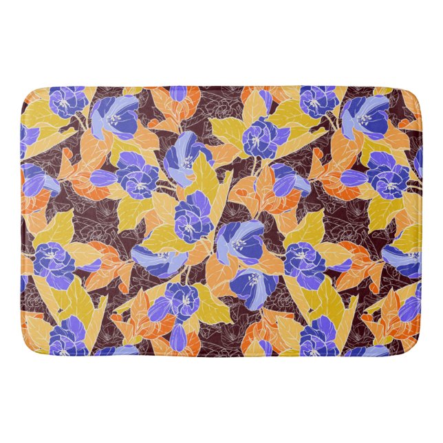 Apple Blossoms Pattern Bath Mat (Front)