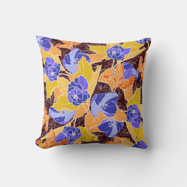 Apple Blossoms Pattern Throw Pillow (Front)