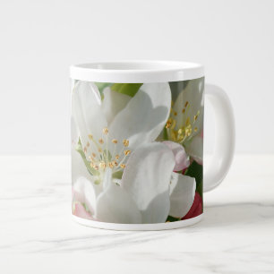 Apple Blossoms Pink & White Flowers Large Coffee Mug