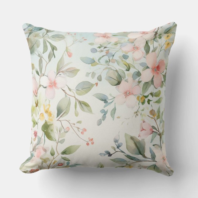 Apple blossoms throw pillow (Front)