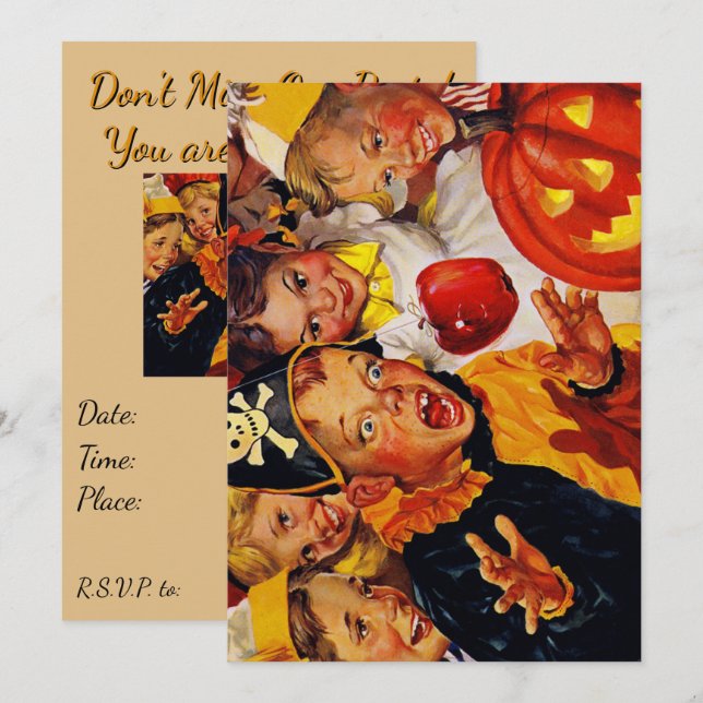 Apple Bobbing Dangers - Funny Halloween Decoration Invitation (Front/Back)