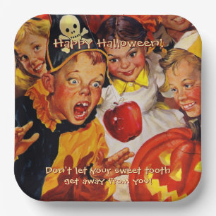 Apple Bobbing Dangers   Sweet Tooth   Halloween Paper Plate