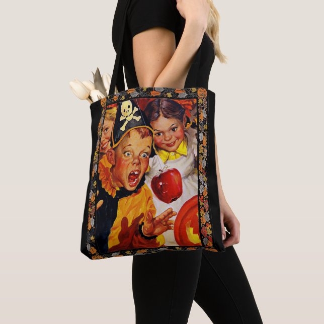 Apple Bobbing Dangers Tote Bag (Close Up)