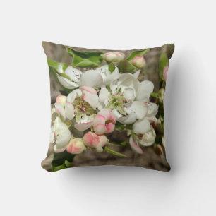 Apple buds flower throw pillow
