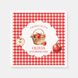 Apple Bushel of Fun 1st Birthday Invitation Napkin