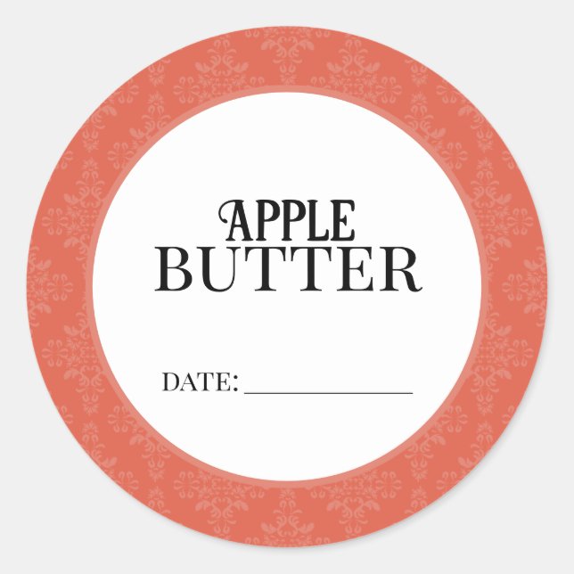Apple Butter Canning Lid Labels (Front)