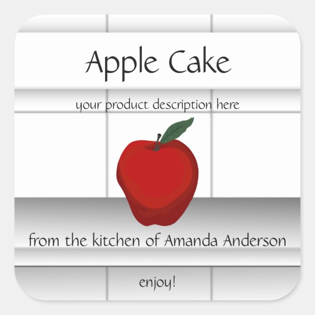 Apple Cake Kitchen Tiles Sq Product Label (Front)