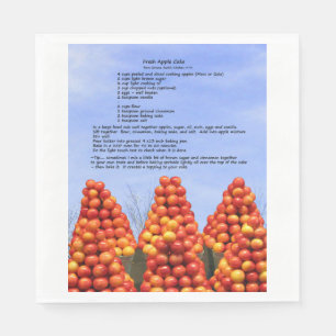 Apple Cake Recipe Paper Napkin