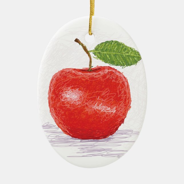 apple ceramic ornament (Front)