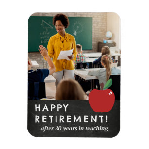 Apple Chalkboard Happy Retirement Teacher Photo Magnet