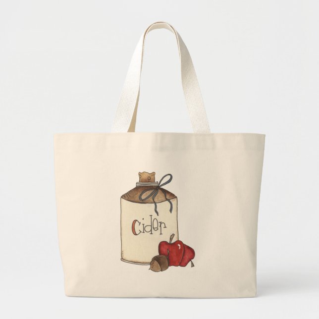 apple cider and apple picking large tote bag (Front)