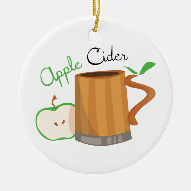 Apple Cider Ceramic Ornament (Front)