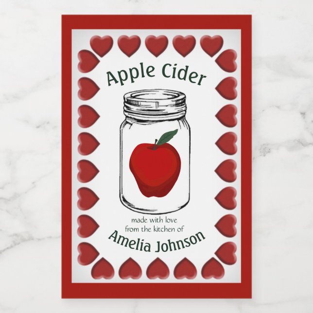 Apple Cider Made with Love Product 2"x3" Food Label (Single Label)