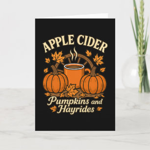 Apple Cider Pumpkins And Hayrides Cute Fall Thanks Card