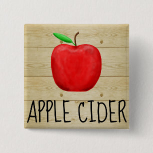 Apple Cider Red Apple 2 Inch Square Button