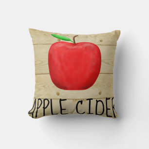 Apple Cider Red Apple Throw Pillow