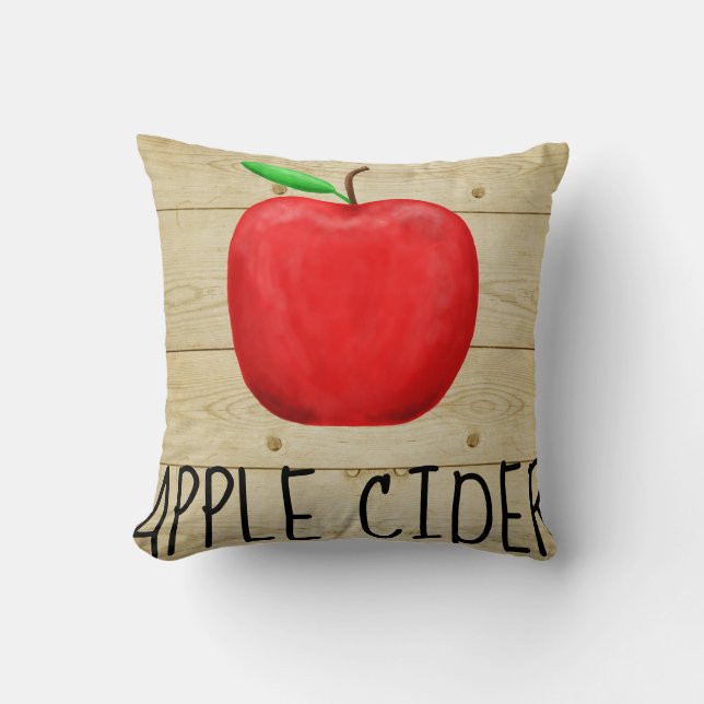 Apple Cider Red Apple Throw Pillow (Front)