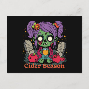 Apple Cider Season Zombie Postcard