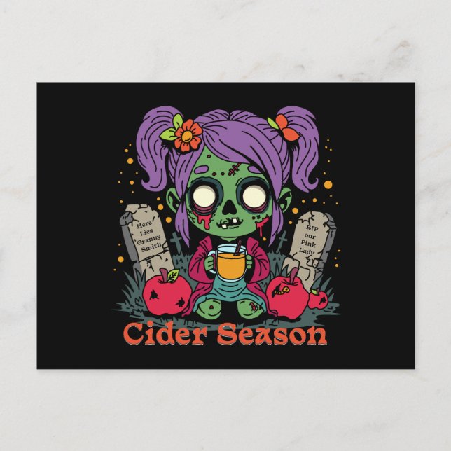 Apple Cider Season Zombie Postcard (Front)