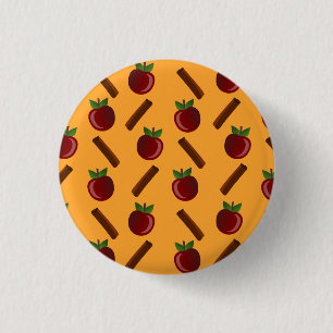 Apple Cinnamon Pattern 1 Inch Round Button