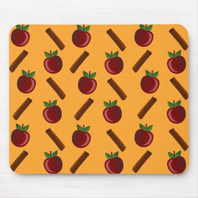 Apple Cinnamon Pattern Mouse Pad (Front)