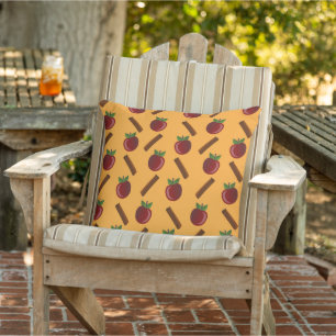 Apple Cinnamon Pattern Outdoor Pillow