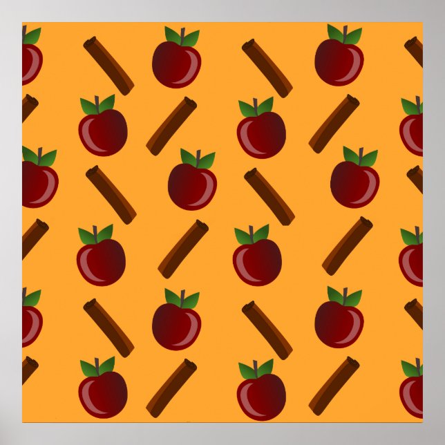 Apple Cinnamon Pattern Poster (Front)
