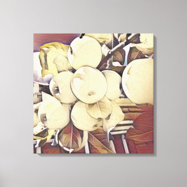 Apple cluster canvas in golden and bronze color (Front)