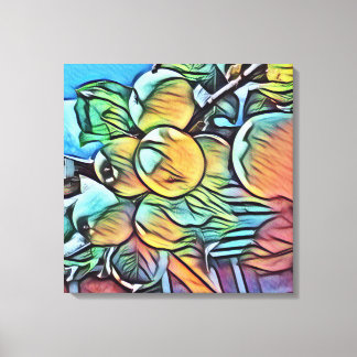 Apple cluster canvas with glowing watercolor style print