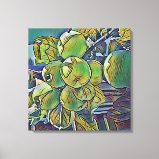 Apple cluster canvas with oil painting style print