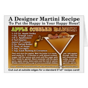 Apple Cobbler Martini Recipe Greeting Note Card