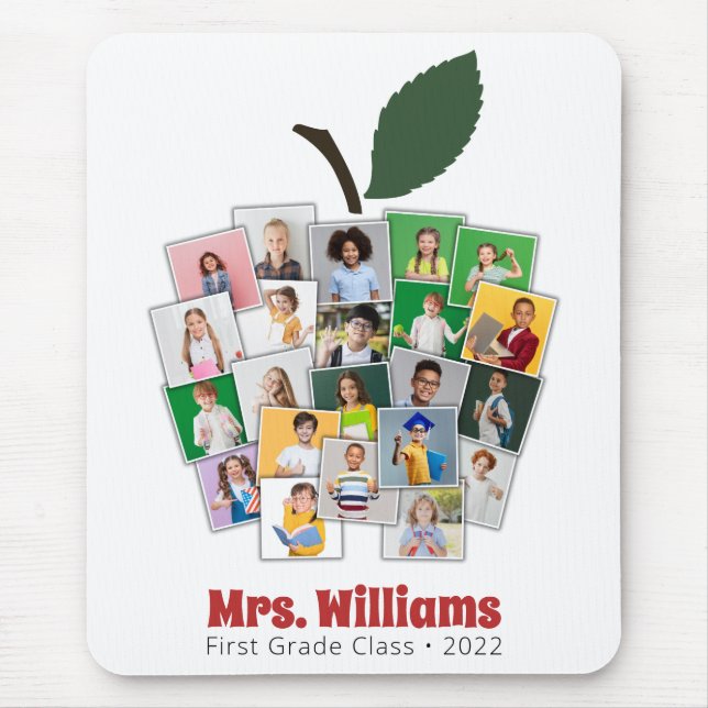 Apple Collage Gift for Teachers 22 Photos Mouse Pad (Front)