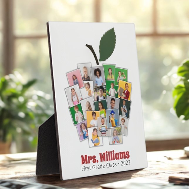 Apple Collage Unique Teacher's Gift 22 Photos Plaque (Creator Uploaded)