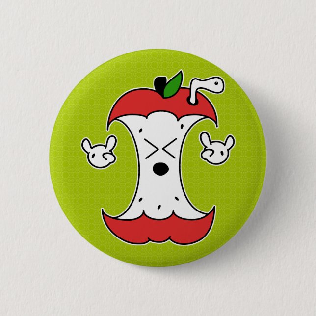 Apple Core 2 Inch Round Button (Front)