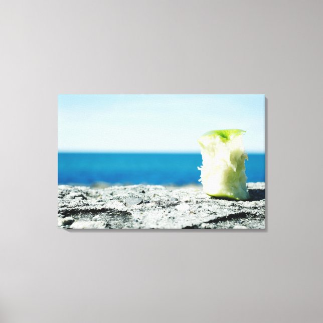 Apple core in the dirt canvas print (Front)