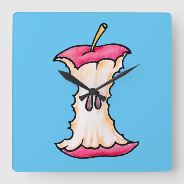 Apple core square wall clock (Front)