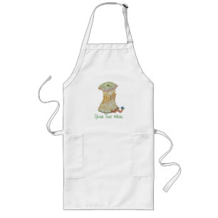 Apple core with funny maggot in hat fun picture long apron