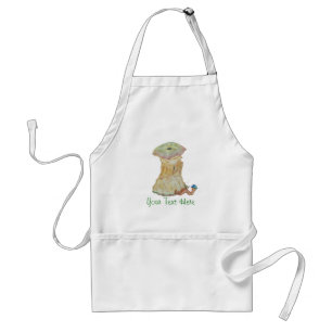 Apple core with funny maggot in hat illustration standard apron