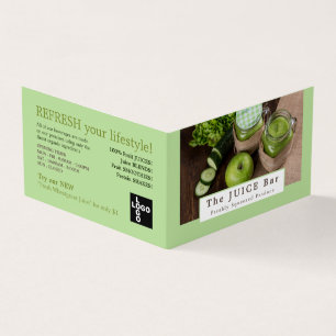 Apple & Cucumber, Juice Bar, Detailed Business Card
