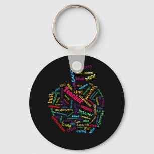 Apple Customize Add Teachers name on Apple Leaf Keychain