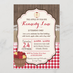 Apple de notre invitation rustique d'anniversaire