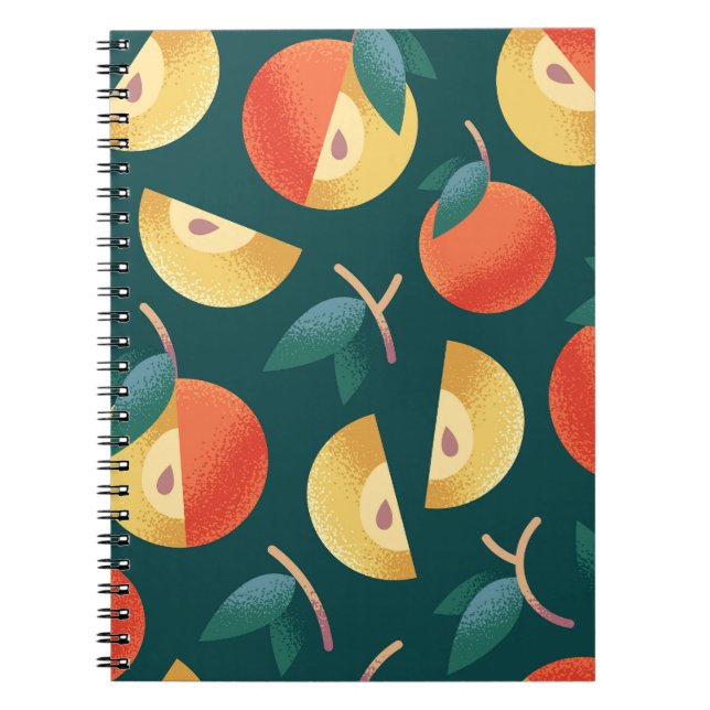 Apple Delight: Dark Green Seamless. Notebook (Front)