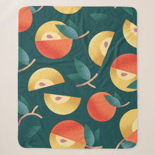 Apple Delight: Dark Green Seamless. Sherpa Blanket