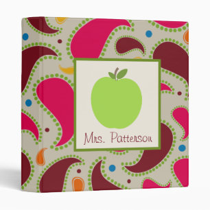 Apple et classeur verts de professeur de Paisley