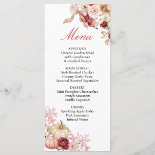 Apple Fall in Love Pumpkin Bridal Shower Floral Menu
