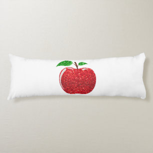 Apple Faux Red Glitter Body Pillow