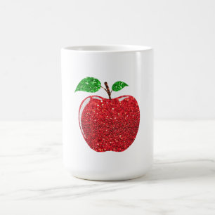 Apple Faux Red Glitter Magic Mug